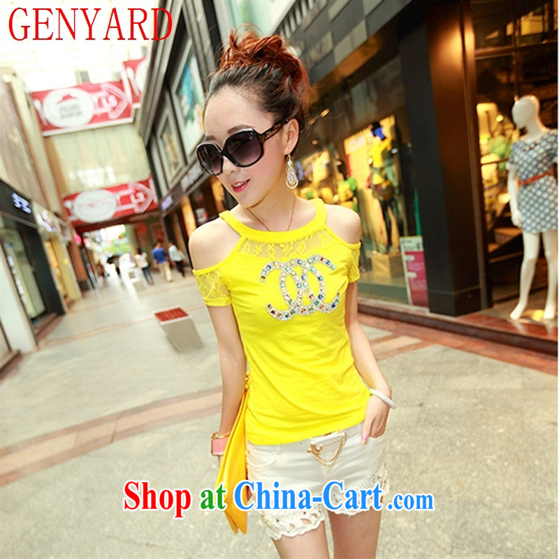 Deloitte Touche Tohmatsu store sunny summer 2015 new feminine beauty with stylish 100 ground female classic T-shirt by red XL, GENYARD, shopping on the Internet