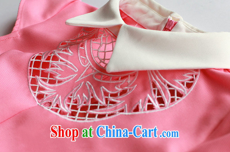 Abundant Ming summer 2015 new European high-end improved cheongsam girls hook take Openwork double-yi skirt pink XL pictures, price, brand platters! Elections are good character, the national distribution, so why buy now enjoy more preferential! Health