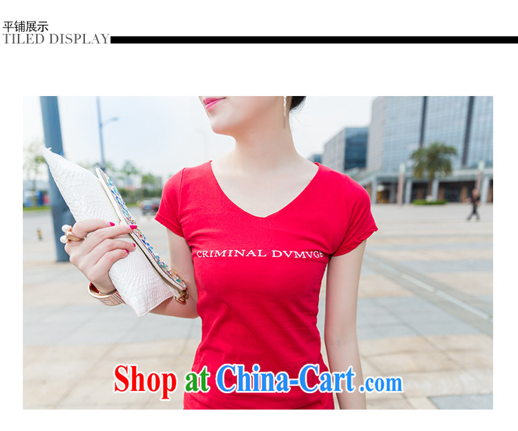 Deloitte Touche Tohmatsu store sunny summer 2015 new Pure Cotton short-sleeved V for girls T-shirt summer stretch cultivating pure color blouses red XL pictures, price, brand platters! Elections are good character, the national distribution, so why buy now enjoy more preferential! Health