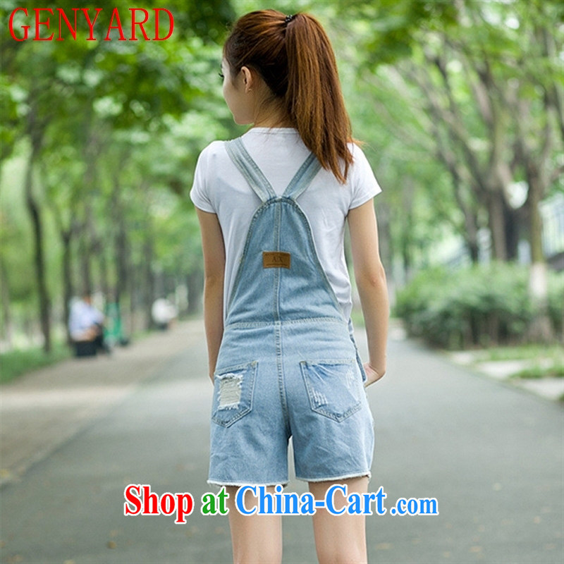 Qin Qing store 2015 spring new female Korean version of the Greater love, worn out loose jeans with shorts light blue XL, GENYARD, shopping on the Internet