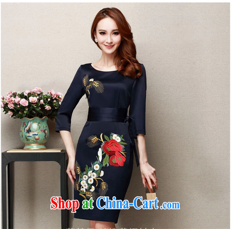 Abundant Ming 2015 spring and summer New evening gown dresses girl mothers with embroidery larger dresses hidden cyan XXXL pictures, price, brand platters! Elections are good character, the national distribution, so why buy now enjoy more preferential! Health