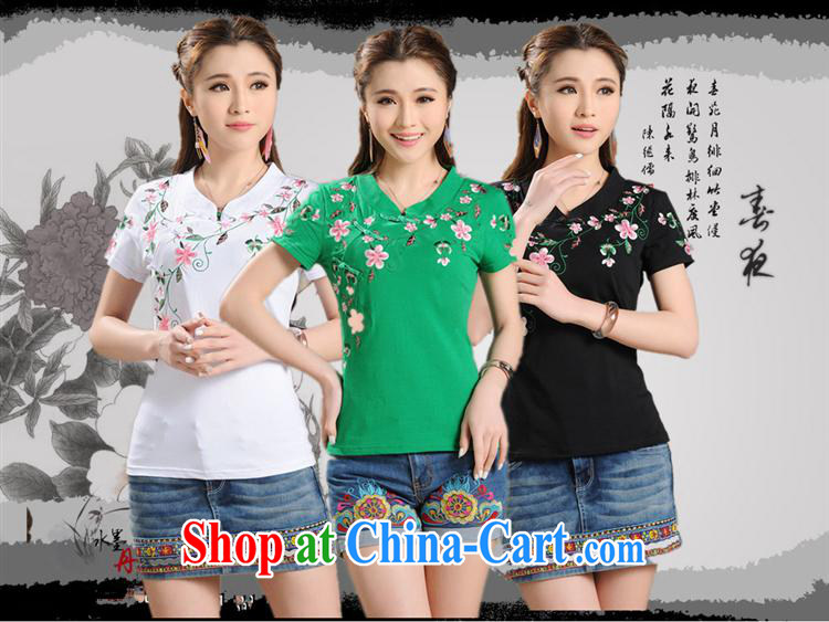 Black butterfly Ethnic Wind summer wear new, for a tight embroidered cultivating short-sleeve T-shirt large, female solid T-shirt by red 2 XL pictures, price, brand platters! Elections are good character, the national distribution, so why buy now enjoy more preferential! Health