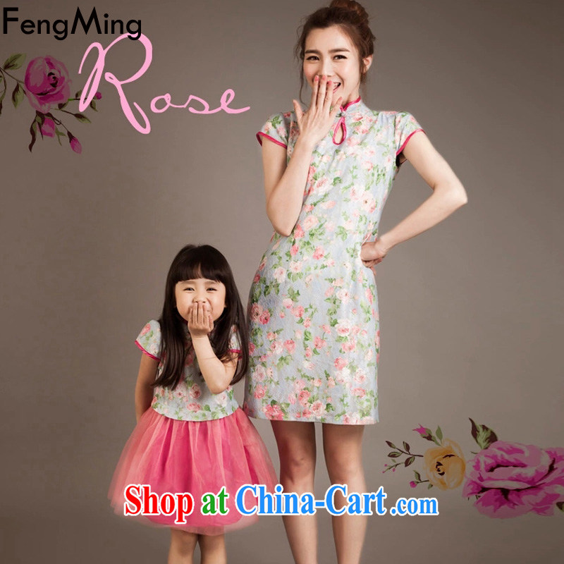 Abundant Ming 2015 summer new stylish parent-child with ethnic wind lace dresses and women set skirt picture color 115CM, HSBC Ming (FengMing), shopping on the Internet