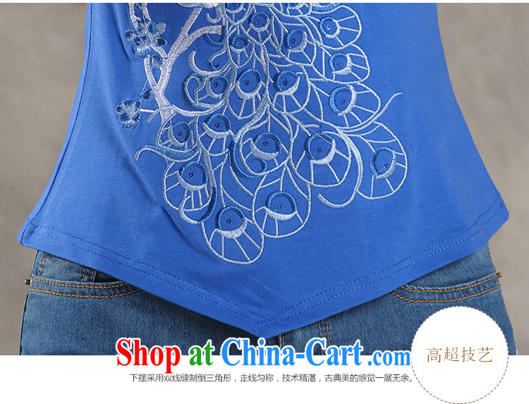 Black butterfly Ethnic Wind new embroidered beauty bubble short-sleeve shirt T not rule 100 on board the code female solid blue T-shirt 2 XL pictures, price, brand platters! Elections are good character, the national distribution, so why buy now enjoy more preferential! Health
