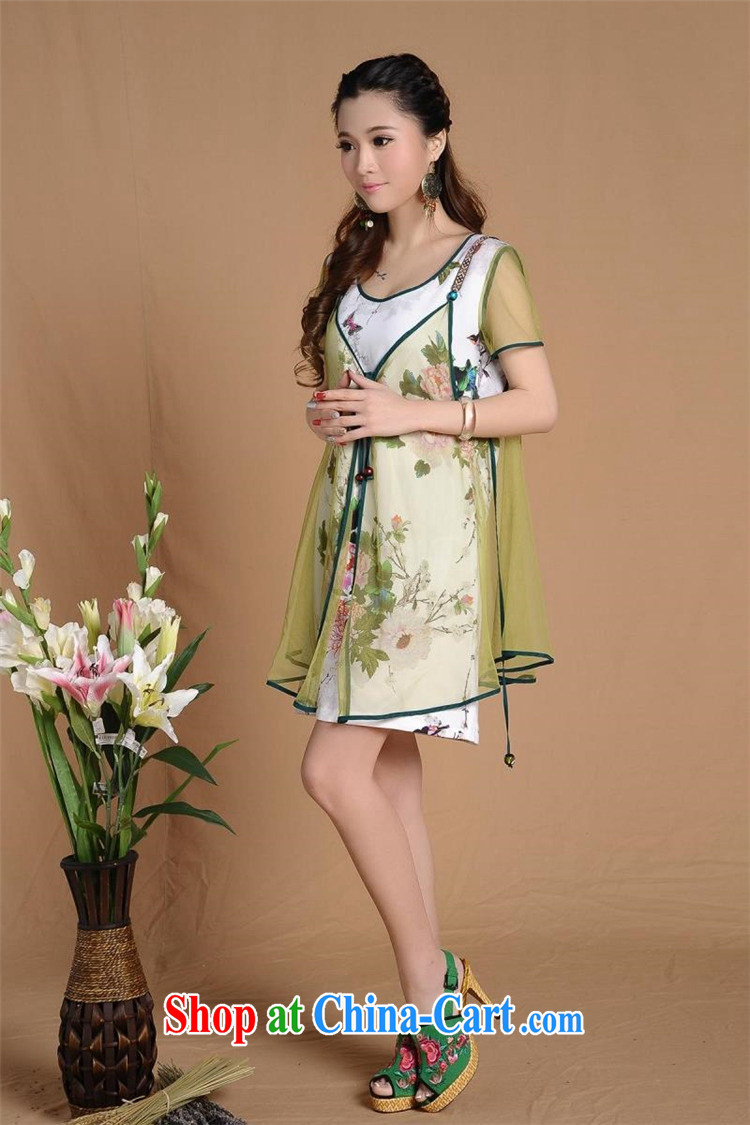 Abundant Ming summer 2015 new cultivation improved cheongsam female ethnic wind Web yarn larger dresses picture color two-piece XXL pictures, price, brand platters! Elections are good character, the national distribution, so why buy now enjoy more preferential! Health