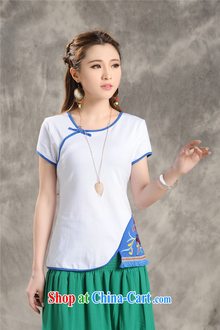 Black butterfly Ethnic Wind summer the original innovation, ladies embroidered short sleeves shirt T classic knocked color beauty 100 solid ground T-shirt white 2XL pictures, price, brand platters! Elections are good character, the national distribution, so why buy now enjoy more preferential! Health