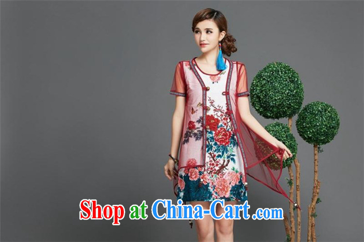 Abundant Ming summer 2015 new retro arts and cultural goods female ethnic wind Web yarn larger dresses blue two-piece XXL pictures, price, brand platters! Elections are good character, the national distribution, so why buy now enjoy more preferential! Health