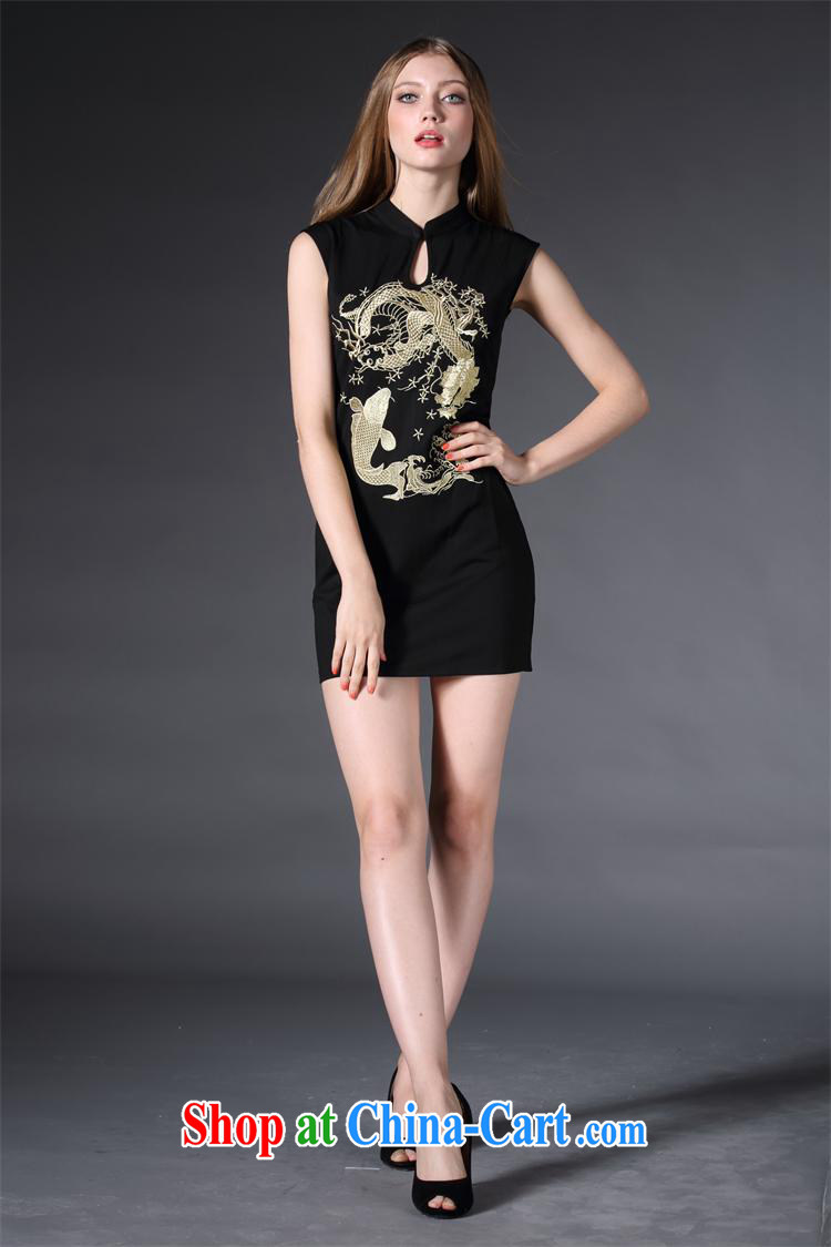 Abundant Ming summer 2015 new retro embroidery cheongsam female ethnic wind beauty dresses black XL pictures, price, brand platters! Elections are good character, the national distribution, so why buy now enjoy more preferential! Health