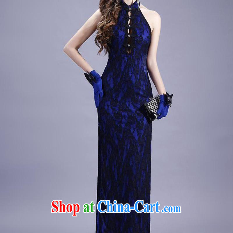 Red shinny 2015 New on the truck night dresses long antique roses embroidery back exposed dresses T C 401 807 Po blue other clothing, edge, I, on-line shopping