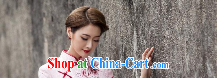 Red shinny summer 2015 new retro improved stylish short day cultivating cheongsam dress C C 518 1124 pink L pictures, price, brand platters! Elections are good character, the national distribution, so why buy now enjoy more preferential! Health