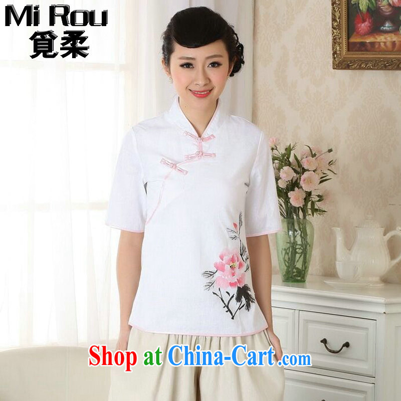 Find Sophie summer new, Chinese Han-ethnic wind Chinese improved hand-painted cotton the female Tang single T-shirt 2XL