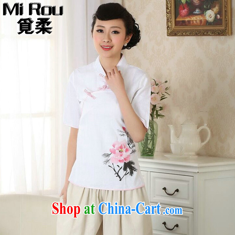 Find Sophie summer new, Chinese Han-ethnic wind Chinese improved hand-painted cotton the female Tang single T-shirt 2XL, flexible employment, shopping on the Internet