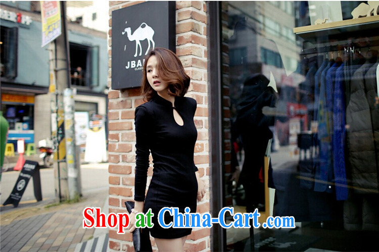 Abundant Ming spring 2015 New Beauty video thin package and sexy black outfit girls long-sleeved solid dress black XL pictures, price, brand platters! Elections are good character, the national distribution, so why buy now enjoy more preferential! Health