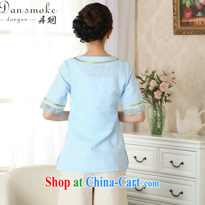 Bin Laden smoke new cheongsam shirt cotton the Chinese Ethnic Wind round-collar blouses hand-painted Chinese detained the improved version as the color 2 XL, Bin Laden smoke, shopping on the Internet
