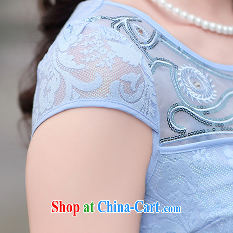 Improved stylish summer short 2015 NEW GRAPHICS thin lace cheongsam dress daily retro dress dresses 1511 green XXL, Ballet of Asia and cruise (BALIZHIYI), and, on-line shopping