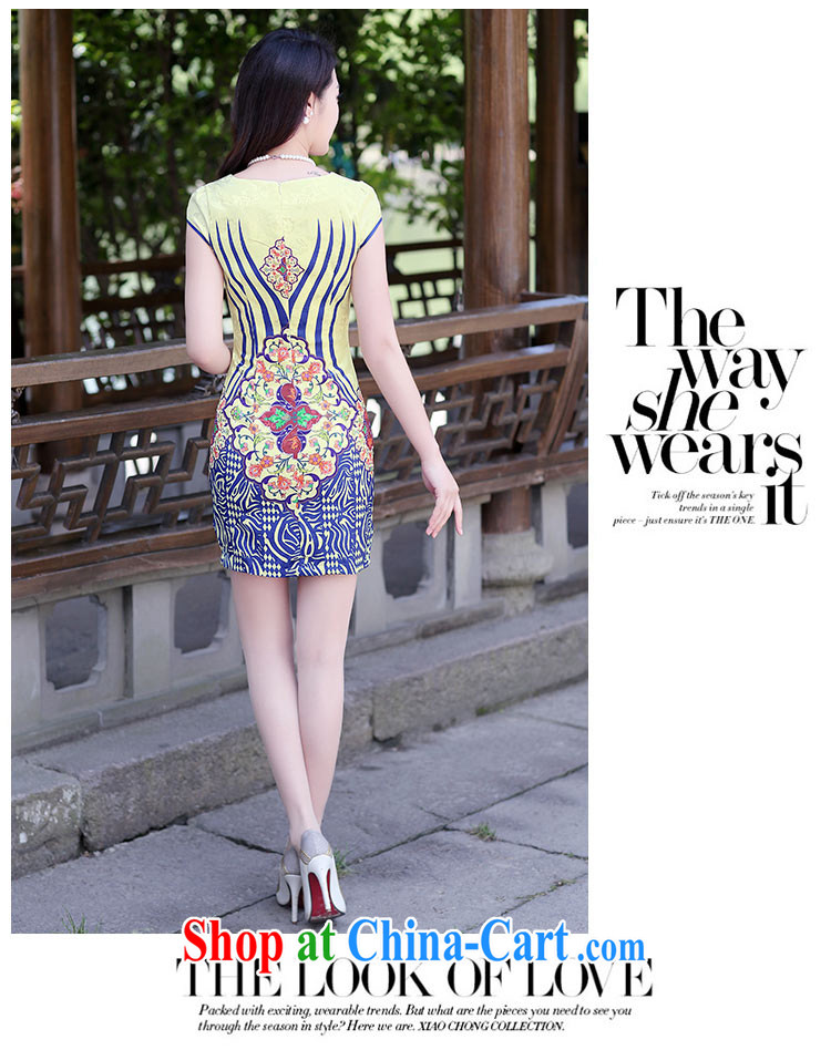 cheongsam dress 2015 new improved daily video thin short dresses sleeveless dresses girls summer 1510 blue ripple XXL pictures, price, brand platters! Elections are good character, the national distribution, so why buy now enjoy more preferential! Health