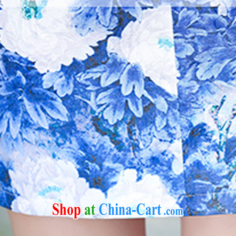2015 new suit Daily High jacquard cotton robes spring and summer retro fashion beauty dresses dresses women 5931 blue flower L, ballet of Asia and cruise (BALIZHIYI), and, on-line shopping