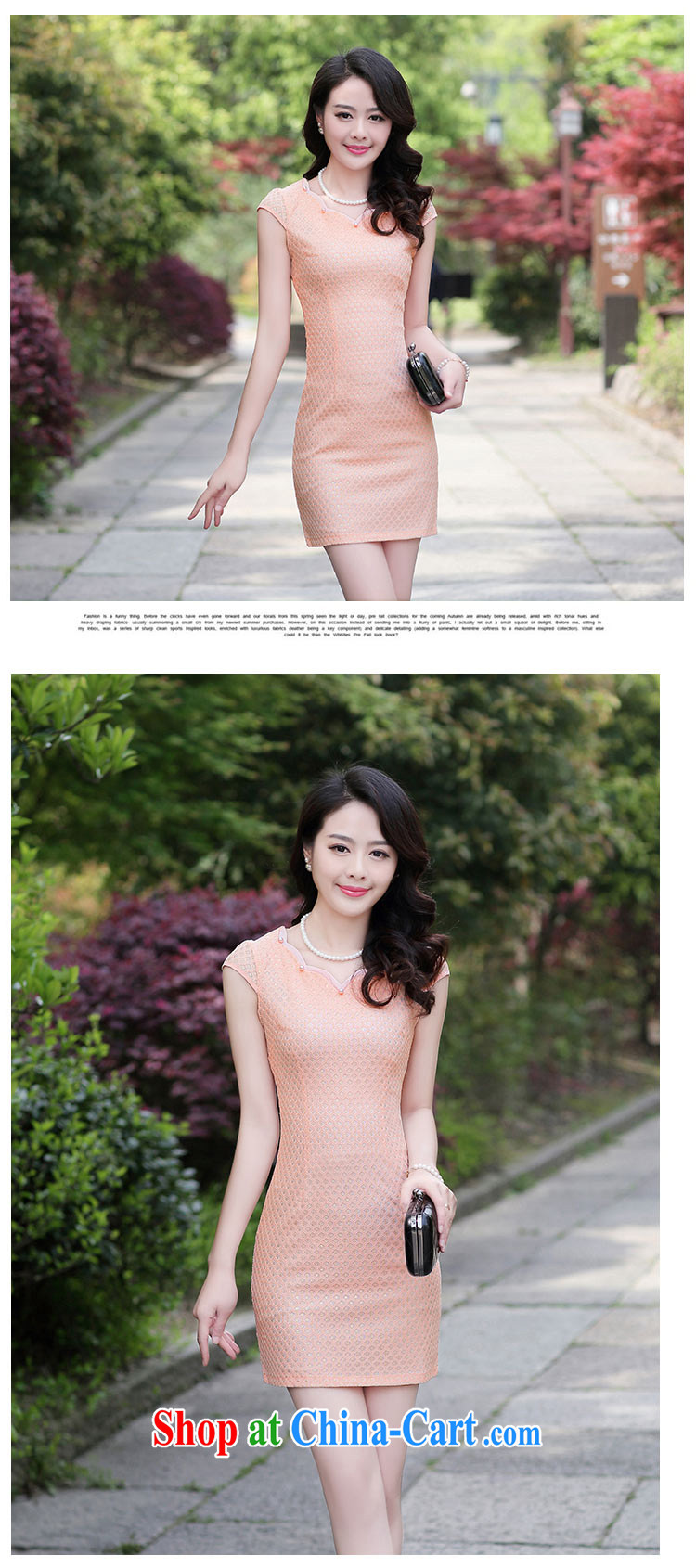 Summer 2015 women's clothing new 1503 cheongsam dress fashion dress short-sleeved style lady beauty, pink XXXL pictures, price, brand platters! Elections are good character, the national distribution, so why buy now enjoy more preferential! Health