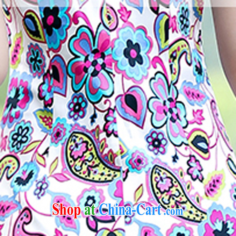 2015 new stretch cotton the cheongsam retro beauty everyday dresses skirts summer fashion to dress 5935 blue flower M, Xin Wei, and shopping on the Internet