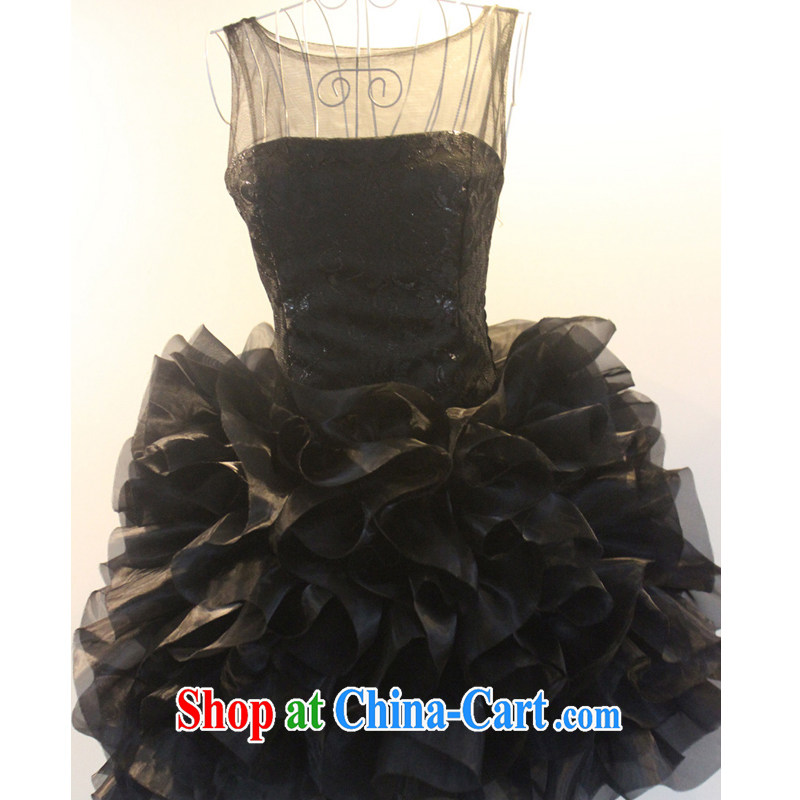 2015 new dress flouncing short small dress bridesmaid dress lace costume N - B 11-1, 0926 black are code
