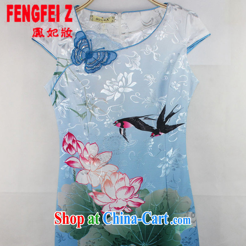 Feng Fei, Colombia 2015 new dresses stylish Lotus the gradient improved fashion cheongsam dress summer fashion beauty #1569 Green S, Fung Princess ornaments (FENGFEIZ), online shopping