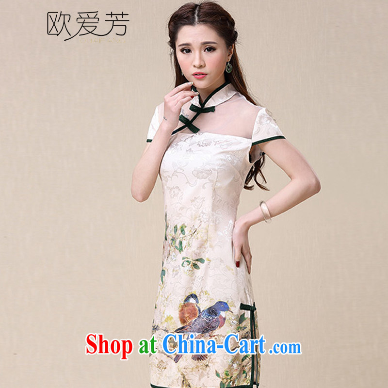 The Oi-fong 2015 spring and summer, new China wind national air-cultivating high-end elegant dresses cheongsam dress XL, the love-fang, shopping on the Internet