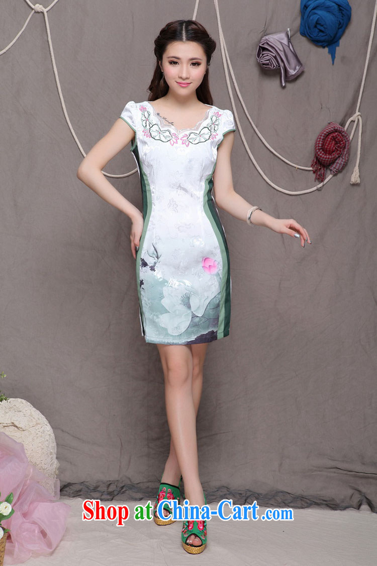 The Oi-fong 2014 summer day, high-end Ethnic Wind and stylish Chinese qipao dress retro beauty graphics thin cheongsam XXL pictures, price, brand platters! Elections are good character, the national distribution, so why buy now enjoy more preferential! Health