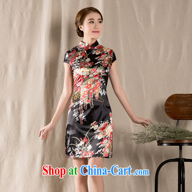 The Oi-fong 2015 new spring and summer short-sleeved Tang with improved cheongsam retro China wind girls dresses wine red XL, the love-fang, shopping on the Internet