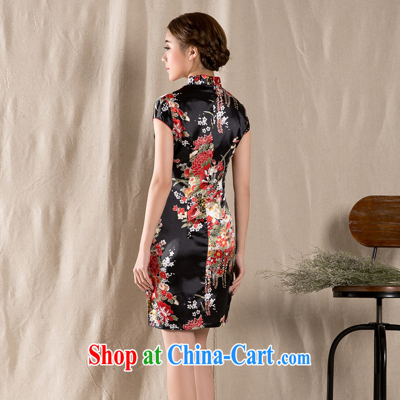 The Oi-fong 2015 new spring and summer short-sleeved Tang with improved cheongsam retro China wind girls dresses wine red XL, the love-fang, shopping on the Internet