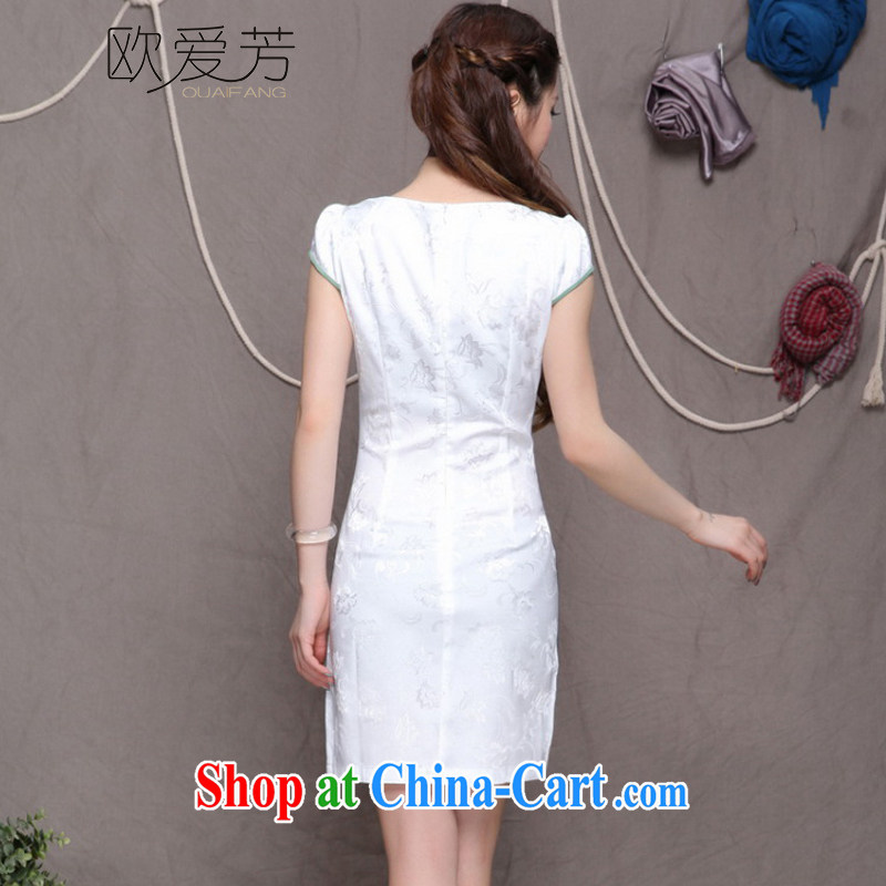 The Oi-fong Chinese wind graphics thin cheongsam dress high-end original ethnic wind and stylish Chinese Antique cheongsam dress summer, the love-fang, and shopping on the Internet