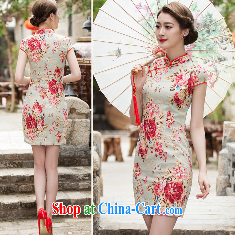 The Oi-fong 2015 spring and summer new, elegant beauty, short cheongsam daily improved fashion cheongsam dress XL, Oi-fong, shopping on the Internet