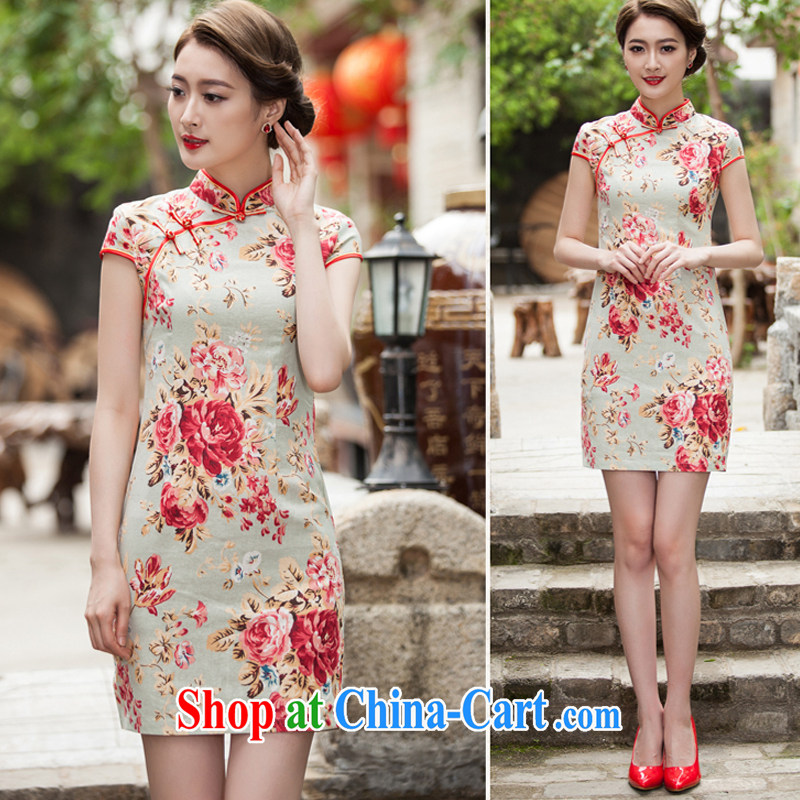 The Oi-fong 2015 spring and summer new, elegant beauty, short cheongsam daily improved fashion cheongsam dress XL, Oi-fong, shopping on the Internet