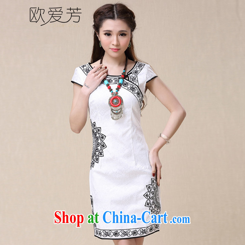 The Oi-fong 2015 spring and summer China wind National wind elegant embroidery, cheongsam dress XXL, the love-fong, shopping on the Internet