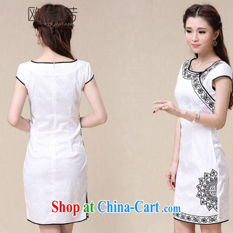 The Oi-fong 2015 spring and summer China wind National wind elegant embroidery, cheongsam dress XXL, the love-fong, shopping on the Internet
