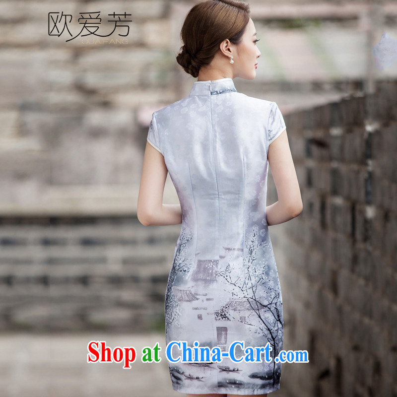 The Oi-fong Chinese painting cheongsam dress retro fashion China wind daily outfit XL, the love-fang, and shopping on the Internet