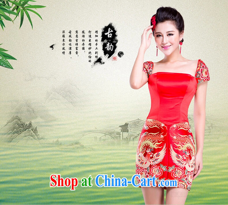Ho full Chamber 2015 red packet shoulder bridesmaid bride serving the betrothal marriage toast clothing dress short dress red XL pictures, price, brand platters! Elections are good character, the national distribution, so why buy now enjoy more preferential! Health