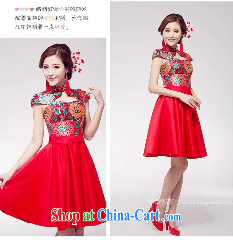 Ho full Chamber 2015 new marriage toast serving red dress qipao Chinese improved stylish Princess bride short skirt red made other code plus 20 pictures, price, brand platters! Elections are good character, the national distribution, so why buy now enjoy more preferential! Health