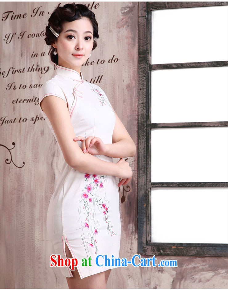 Jubilee 1000 bride's 2015 spring loaded retro improved daily fashion sexy women cultivating short-sleeved short cheongsam dress X 2033 white flower XXL pictures, price, brand platters! Elections are good character, the national distribution, so why buy now enjoy more preferential! Health