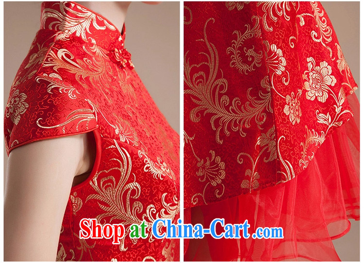 2015 new summer dresses wedding dress short dress red retro embroidery improved wedding bridal toast serving red XL pictures, price, brand platters! Elections are good character, the national distribution, so why buy now enjoy more preferential! Health