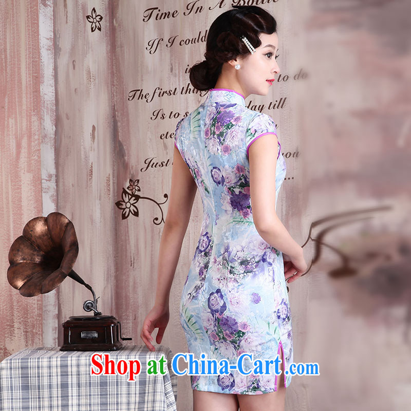 Jubilee 1000 bride's 2015 spring and summer new women's clothing Stylish retro improved cultivating graphics thin ethnic wind short daily dresses dresses X 2022 first prey Veng XXL, 1000 Jubilee bride, shopping on the Internet