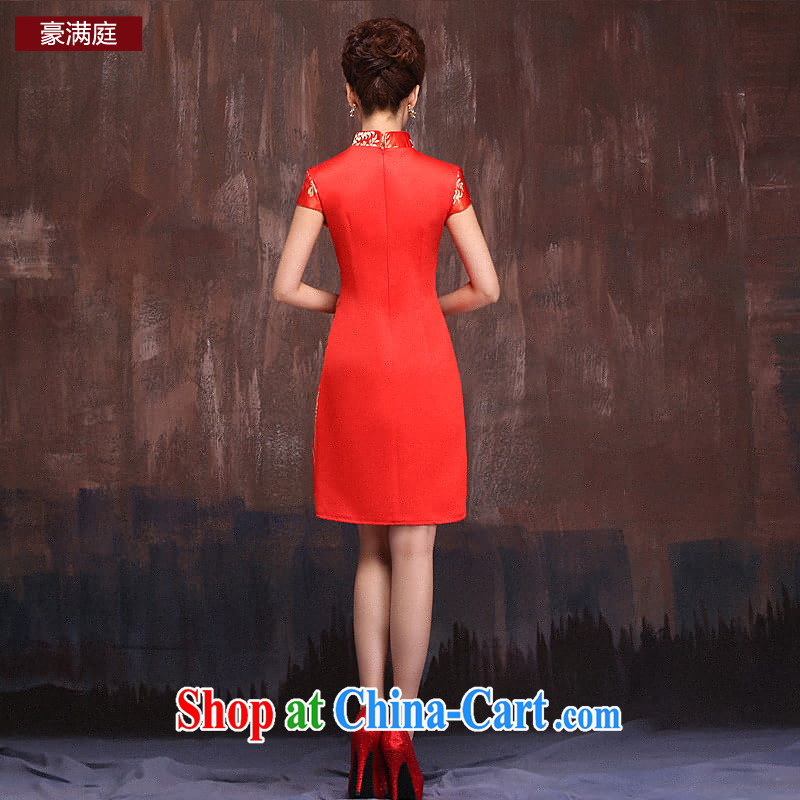 Ho full court marriages, short red dresses spring 2015 new stylish improved retro bows dress uniform red XL, Ho full chamber, shopping on the Internet