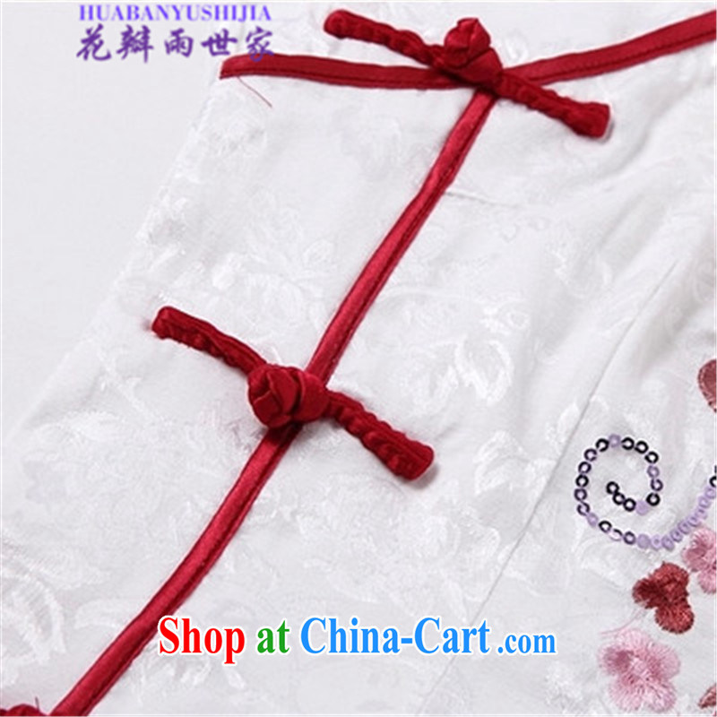 Petals rain Family Summer 2015 and the relatively short, cultivating cheongsam dress, 518 - 1124 - 55 white L, petal rain saga, and shopping on the Internet