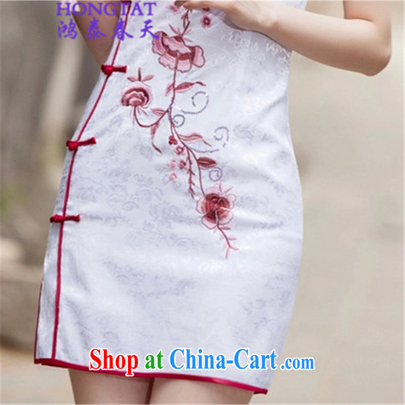 Leong Che-hung Tai Spring Summer 2015 fashion short, cultivating cheongsam dress, 518 - 1124 - 55 pink L, Hung-tai spring (hongtaichuntian), online shopping