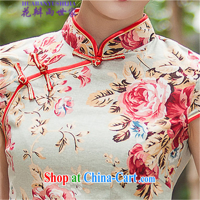 Petals rain Family Summer 2015 beauty short cheongsam dress, 518 - 1108 - 48 floral XL, petal rain saga, and shopping on the Internet