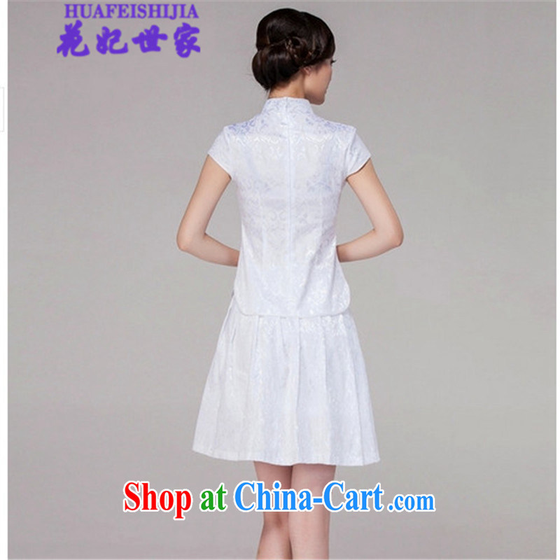 Take Princess Family Summer 2015 cheongsam dress high-end retro style two-part kit, 518 - 1125 - 60 white XL, take Princess Saga (HUA FEI SHI JIA), online shopping
