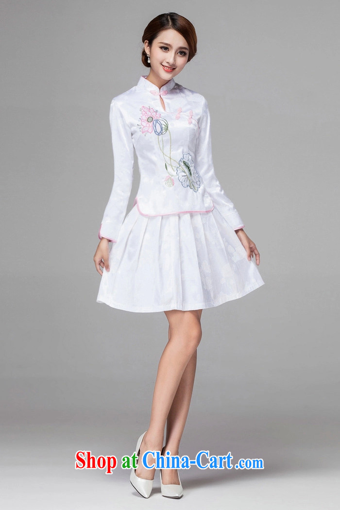 Petals rain Family Summer 2015 retro style long-sleeved dresses two piece kit, 518 - 1121 - 60 white XL pictures, price, brand platters! Elections are good character, the national distribution, so why buy now enjoy more preferential! Health