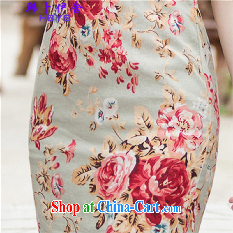 The Korea House, summer 2015 beauty short cheongsam dress, 518 - 1108 - 48 floral XL, Korea, Lakhdar Brahimi (HANBOYISHE), shopping on the Internet