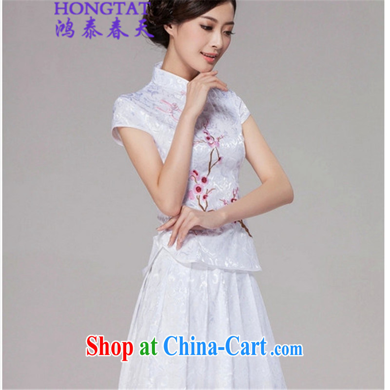 Leong Che-hung Tai Spring Summer 2015 cheongsam dress high-end retro style two-part kit, 518 - 1125 - 60 pink XL, Hung Tai spring (hongtaichuntian), online shopping