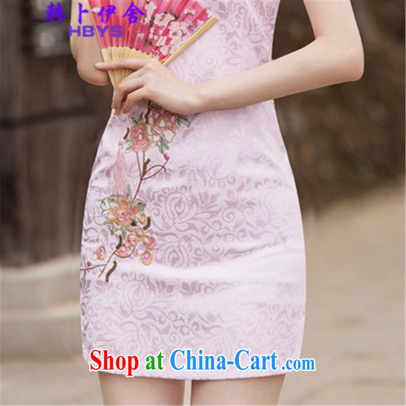 The Korea House, summer 2015 fashion improved cheongsam dress, 518 - 1122 - 55 pink XL, Won Bin Abdullah al (HANBOYISHE), and, on-line shopping