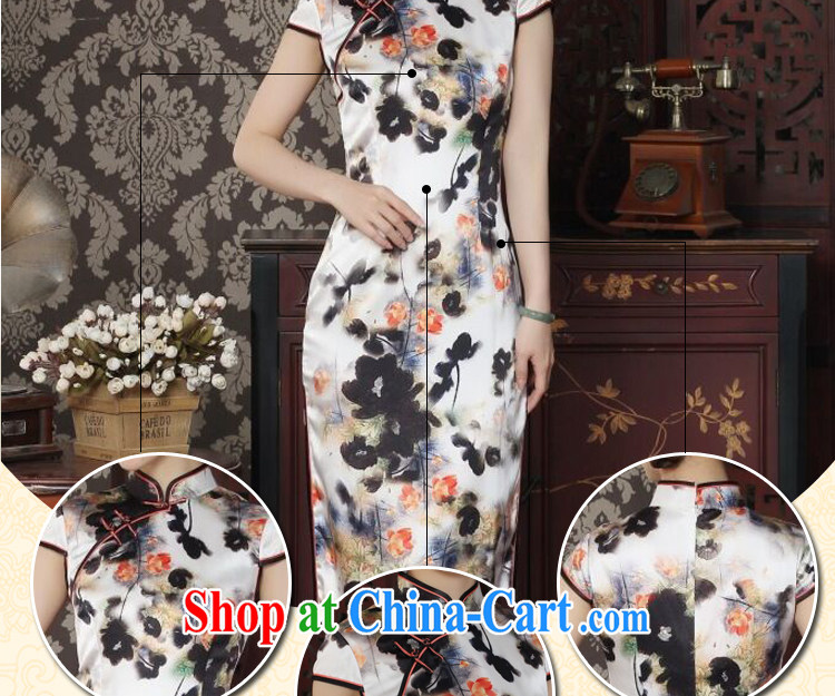 Take the heavy silk long cheongsam stylish and simple water ink take improved Chinese sauna silk long cheongsam qipao dinner water ink 2 XL pictures, price, brand platters! Elections are good character, the national distribution, so why buy now enjoy more preferential! Health